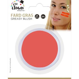 P'TIT CLOWN - 91022 - Fard Gras Orange - 10 g - Ø 6,5 cm - Pallete de Maquillage Déguisement Adulte - Make-up - Peinture Visage - Lavable - Non Toxique - Carnaval, Halloween, Anniversaire, Cosplay