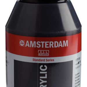 Amsterdam Standard Series Acrylic Oxide Noir Acrylic Paint 735, 1000 ml, Semi-Opaque, Haute résistance à la lumière, Viscosité moyenne