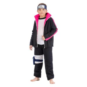 Chaks - Costume Boruto Uzumaki pour garçons, tenue Boruto officielle, ensemble anime 5 pièces pour carnaval, cosplay et Comic Con