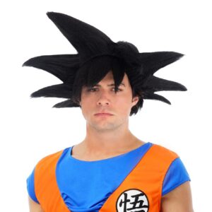 Chaks - Perruque Goku Saiyajin pour hommes, accessoire officiel du costume Dragon Ball, accessoire de tenue anime pour carnaval et Comic Con