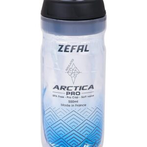 ZEFAL Arctica Pro, Bidon Vélo 550 ML - Gourde Vélo Isotherme Bleue - Inodore et Etanche