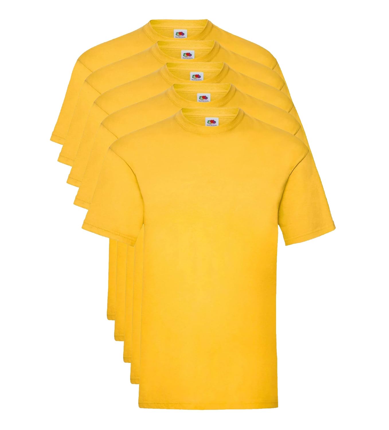 Fruit of the Loom Valueweight 5 Pack, T-Shirt Homme, Jaune (Sunflower 34), X-Large (Taille Fabricant: X-L)