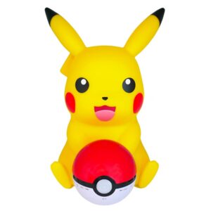TEKNOFUN - License Officiel Pokemon - Figurine Lumineuse Pikachu Poké Ball - Enceinte sans Fil - LED - 2 Modes d'éclairage - USB/microUSB (câble fourni) - AUX Jack 3.5 mm - 811382