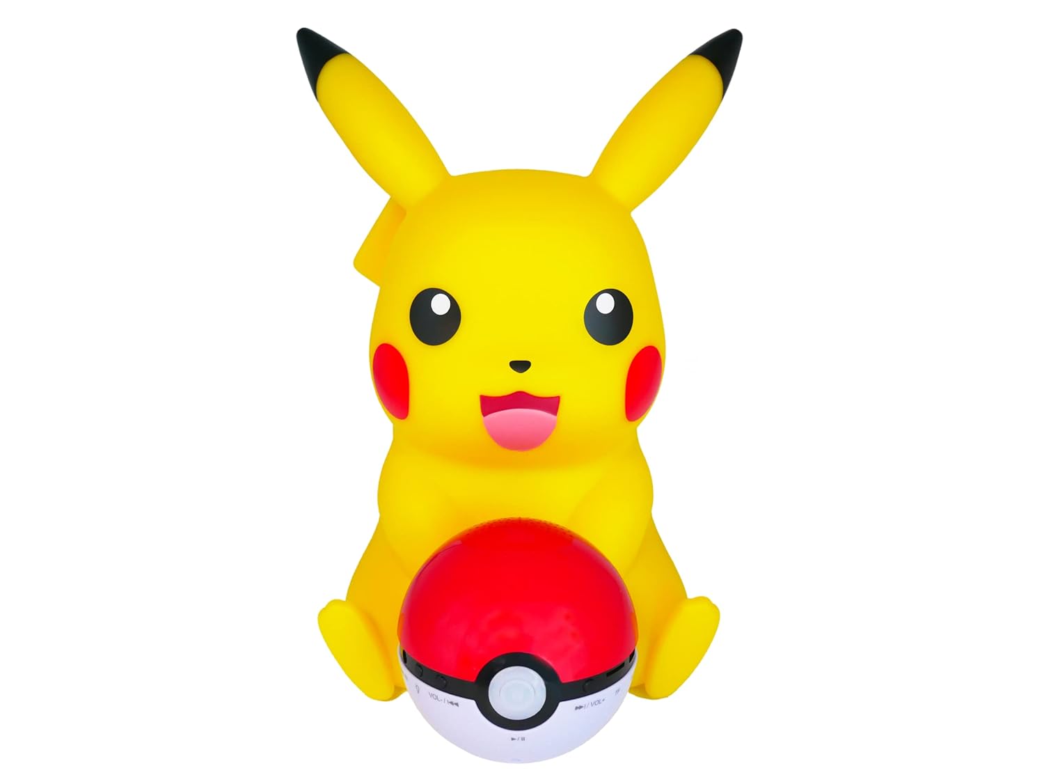 TEKNOFUN - License Officiel Pokemon - Figurine Lumineuse Pikachu Poké Ball - Enceinte sans Fil - LED - 2 Modes d'éclairage - USB/microUSB (câble fourni) - AUX Jack 3.5 mm - 811382