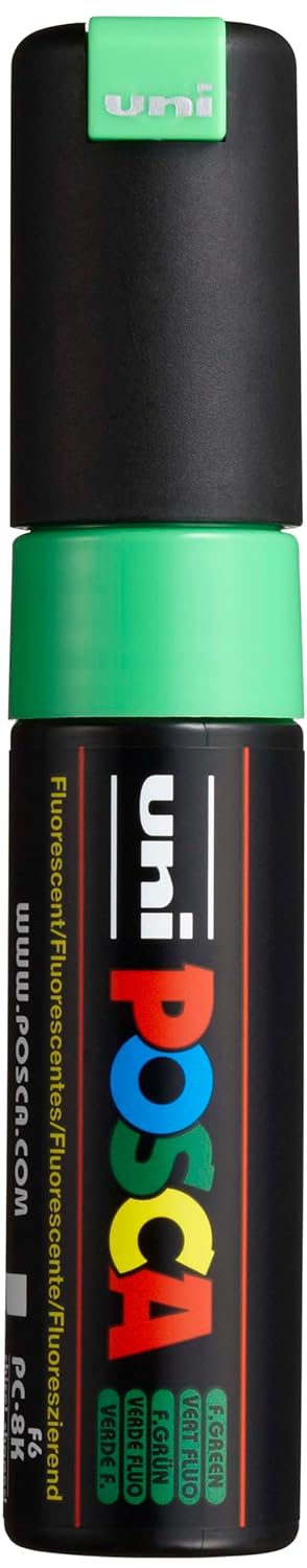 Uni-Ball Posca - Lot de 6 marqueurs pointe large biseautee vert fluo Uni-Ball Posca