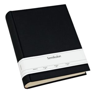 Semikolon 351026 Album photo Classic Large - 24,5 x 30,5 cm - 130 pages couleur crème, pour 260 photos - noir