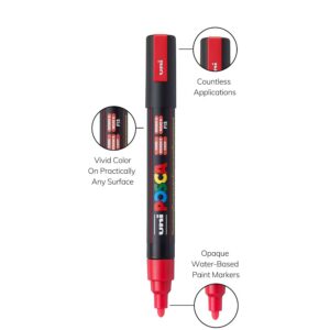 Alternative view of POSCA PC-5M — Marqueur rouge fluo pointe ogive moyenne