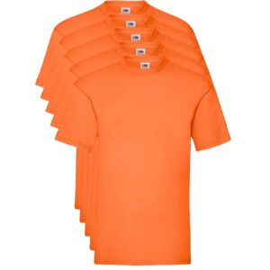 Fruit of the Loom Valueweight 5 Pack, T-Shirt Homme, Orange (Orange 44), Large