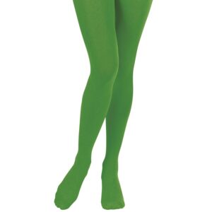 WIDMANN 4779X - Collants pour Femmes Adultes, Aliena, Ballerine, années 60, Hippie, Disco, Carnaval brésilien, Elfa, Saint-Patrick, 40 DEN, Taille XL, Couleur Vert