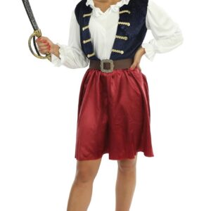P'TIT CLOWN - Déguisement Pirate - Parfait pour Carnaval, Fêtes à Thèmes, Soirées Costumées, Halloween, Cosplay, Manga - Bleu (Femme, S-M)