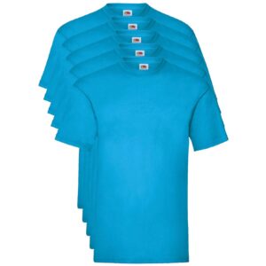 Fruit of the Loom Valueweight 5 Pack, T-Shirt Homme, Bleu (Azure Blue Zu), X-Large (Taille Fabricant: X-L)