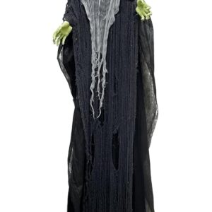 P'tit Clown - Sorcière Géante - Sonore, Lumineuse - Décoration spéciale Halloween - Fonctionne avec Piles (Non incluses) (Décor géant - sorcière, 360 cm)