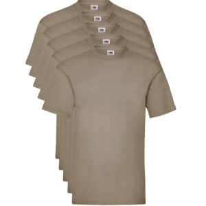Fruit of the Loom Valueweight 5 Pack, T-Shirt Homme, Vert (Khaki 3m), X-Large (Taille Fabricant: X-L)