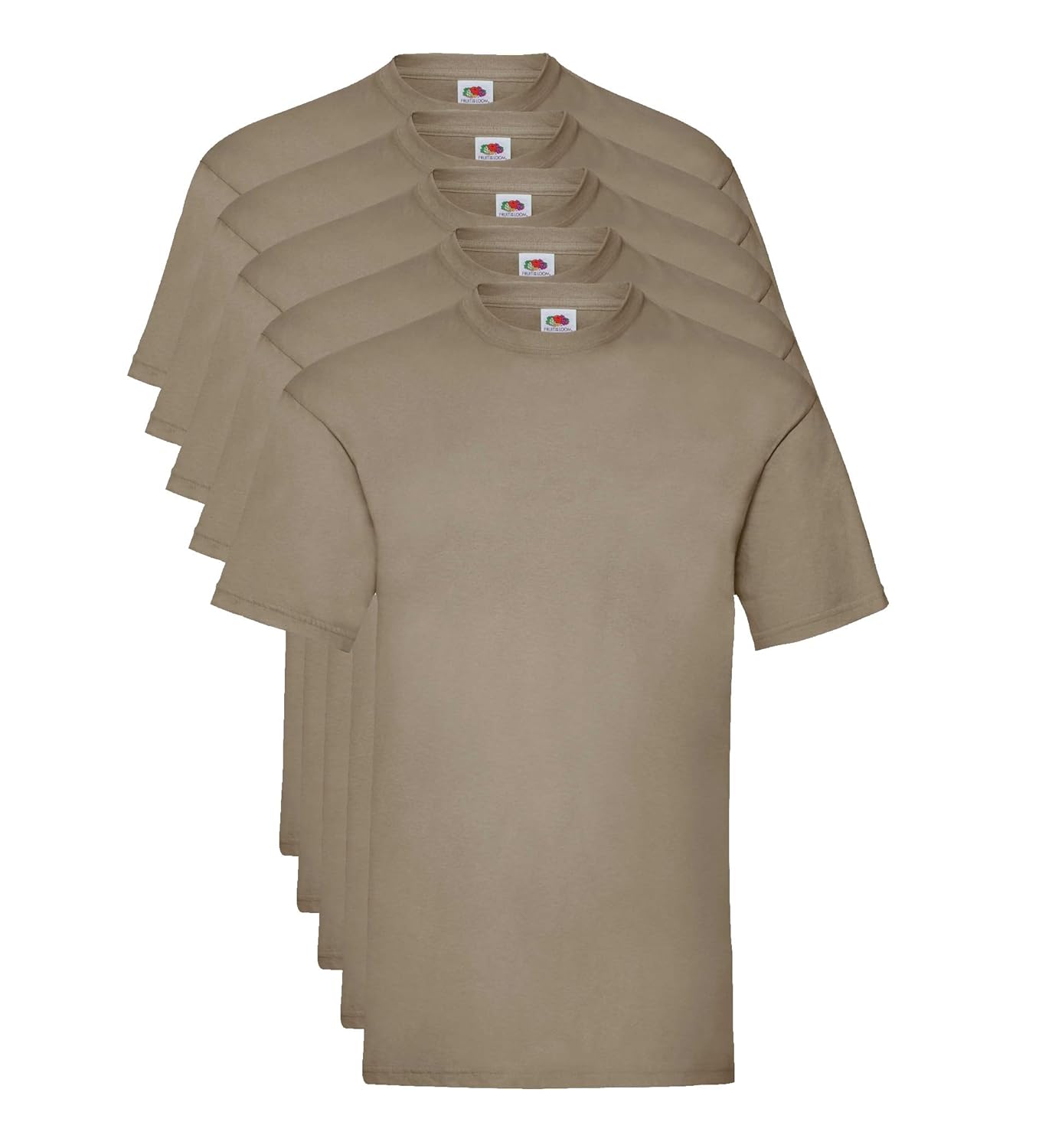 Fruit of the Loom Valueweight 5 Pack, T-Shirt Homme, Vert (Khaki 3m), XX-Large (Taille Fabricant: 2 X-L)