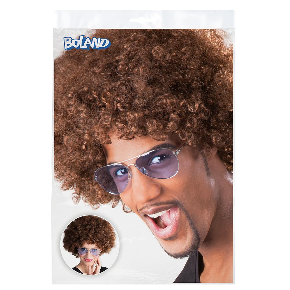 BOLAND — Perruque bouclée brune adulte – Image 4
