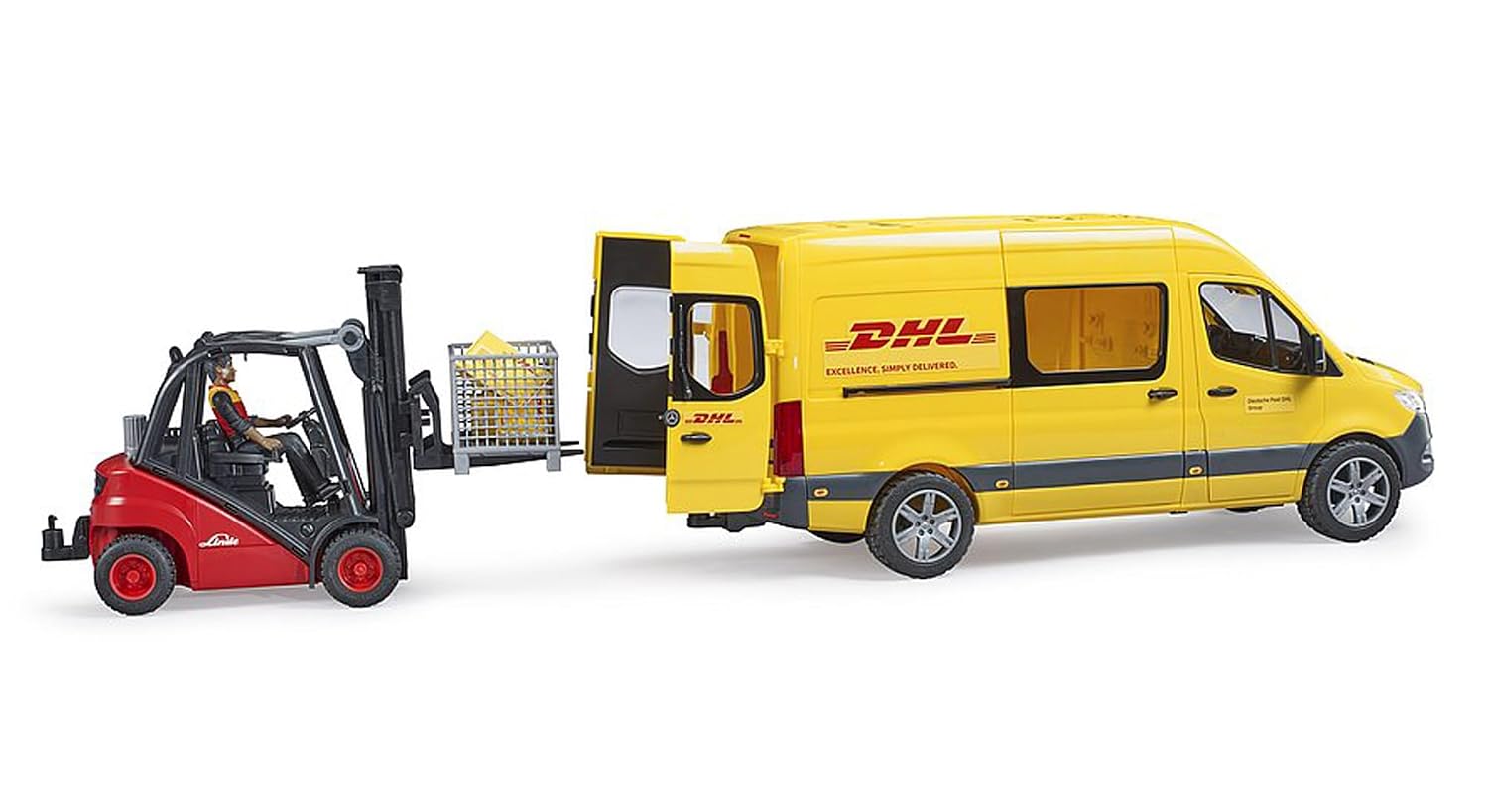 BRUDER MB Sprinter DHL — Camionnette avec chauffeur et colis – Image 5