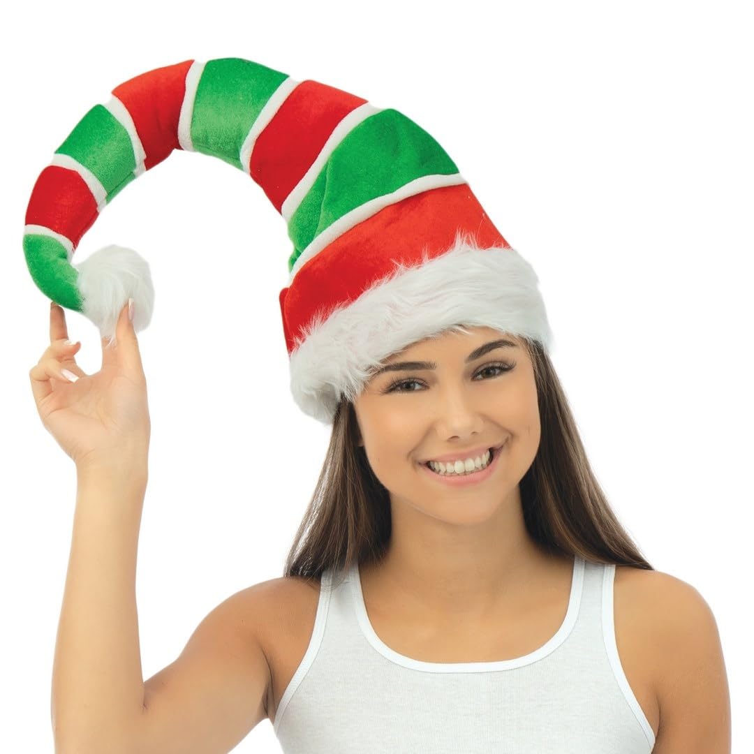 P'TIT CLOWN - Chapeaux de Noël Fantaisie - Bonnet de Noel - Adulte, Unisexe - Parfait pour Compléter Costume Fête de Fin d'Année, Christmas - Plusieurs Modèles - Taille Unique (Bonnet de lutin)