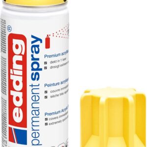 edding 5200 spray permanent - jaune trafic mat - 200 ml - peinture acrylique pour peindre ou décorer verre, métal, bois, céramique, plastique, toile - peinture acrylique en aérosol