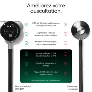 Alternative view of EKO CORE 500 — Stéthoscope numérique avec ECG 3 dérivations
