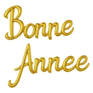 P'TIT CLOWN - 24509 - Ballon Aluminium Bonne Année - Happy New Year - Gonflable à l'Air - Parfait pour Fêtes Nouvel An, Célébrations, Party - H 38 cm - Or