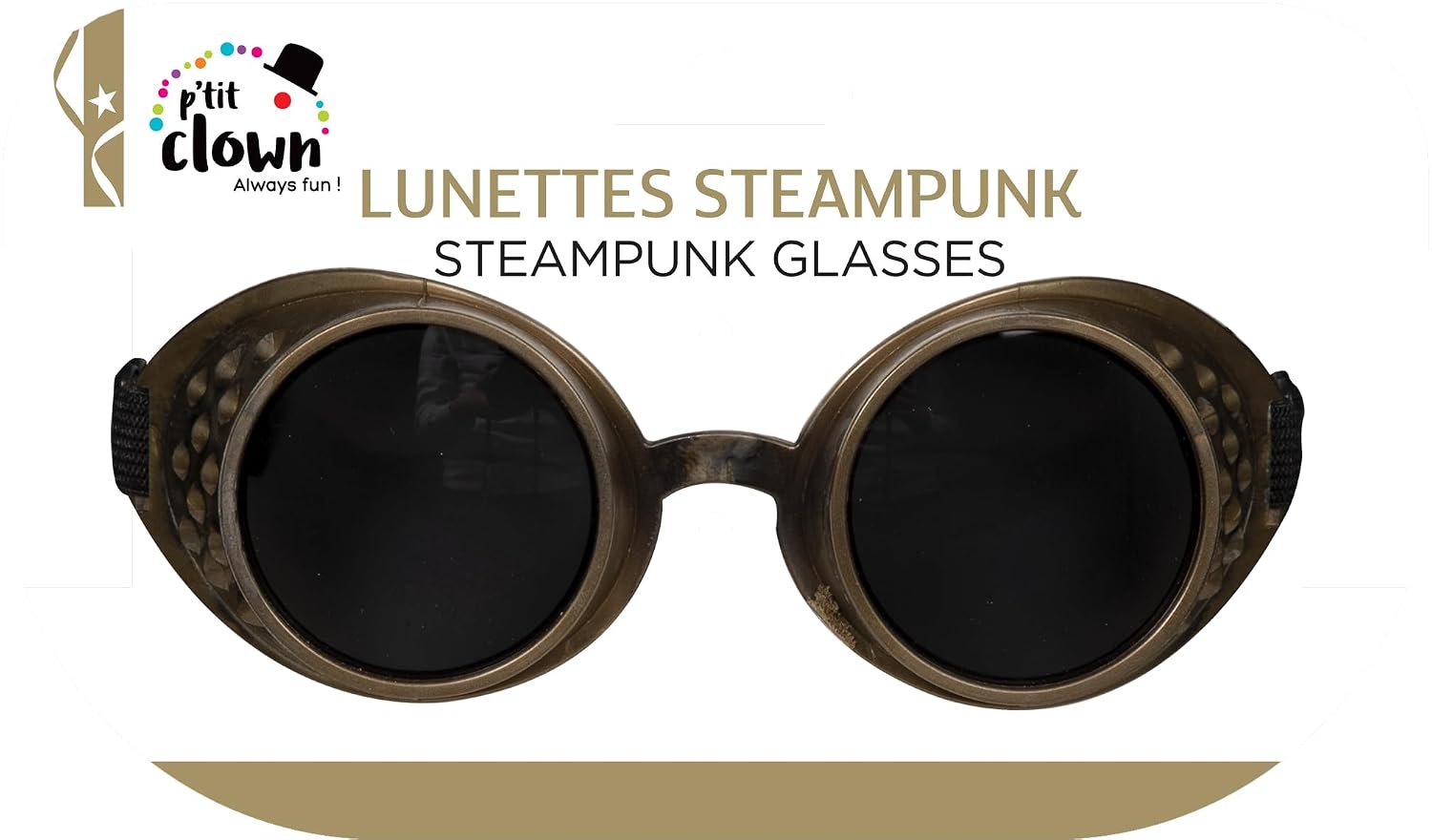 P'TIT CLOWN — Lunettes Steampunk Réglables Adulte Unisexe – Image 3
