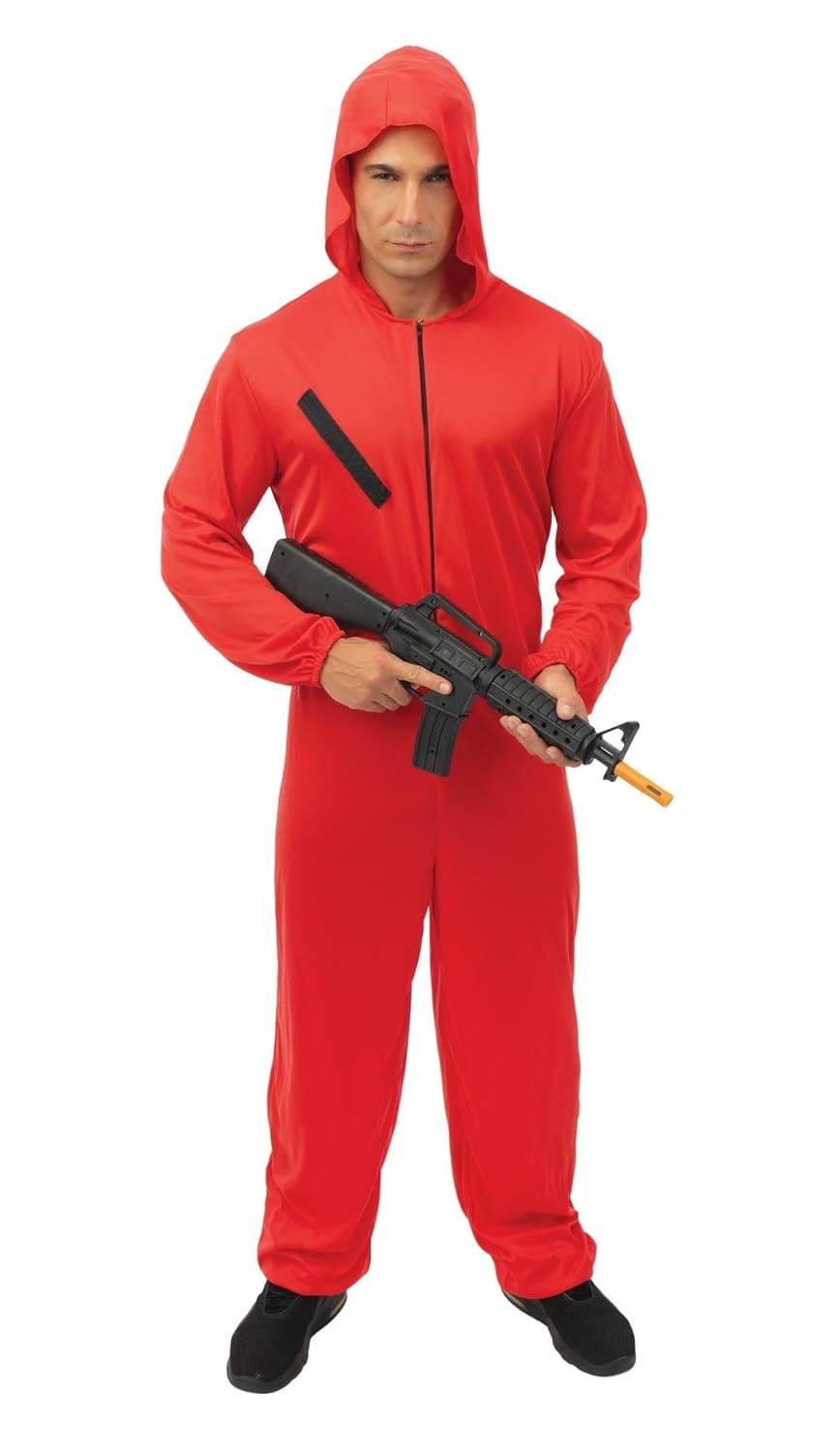 P'TIT CLOWN - 18043 - Costume Braqueur Adulte - Polyester - Rouge - S/M