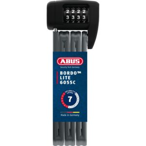 ABUS Antivol pliable Bordo Lite 6055C SH - avec support et code chiffré - serrure à combinaison extra-légère en acier spécial - niveau de sécurité 7