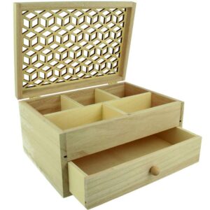 Artemio Motif Ajouré Boîte à Bijoux, Bois, Beige, 24 x 14 x 10 cm 14002361