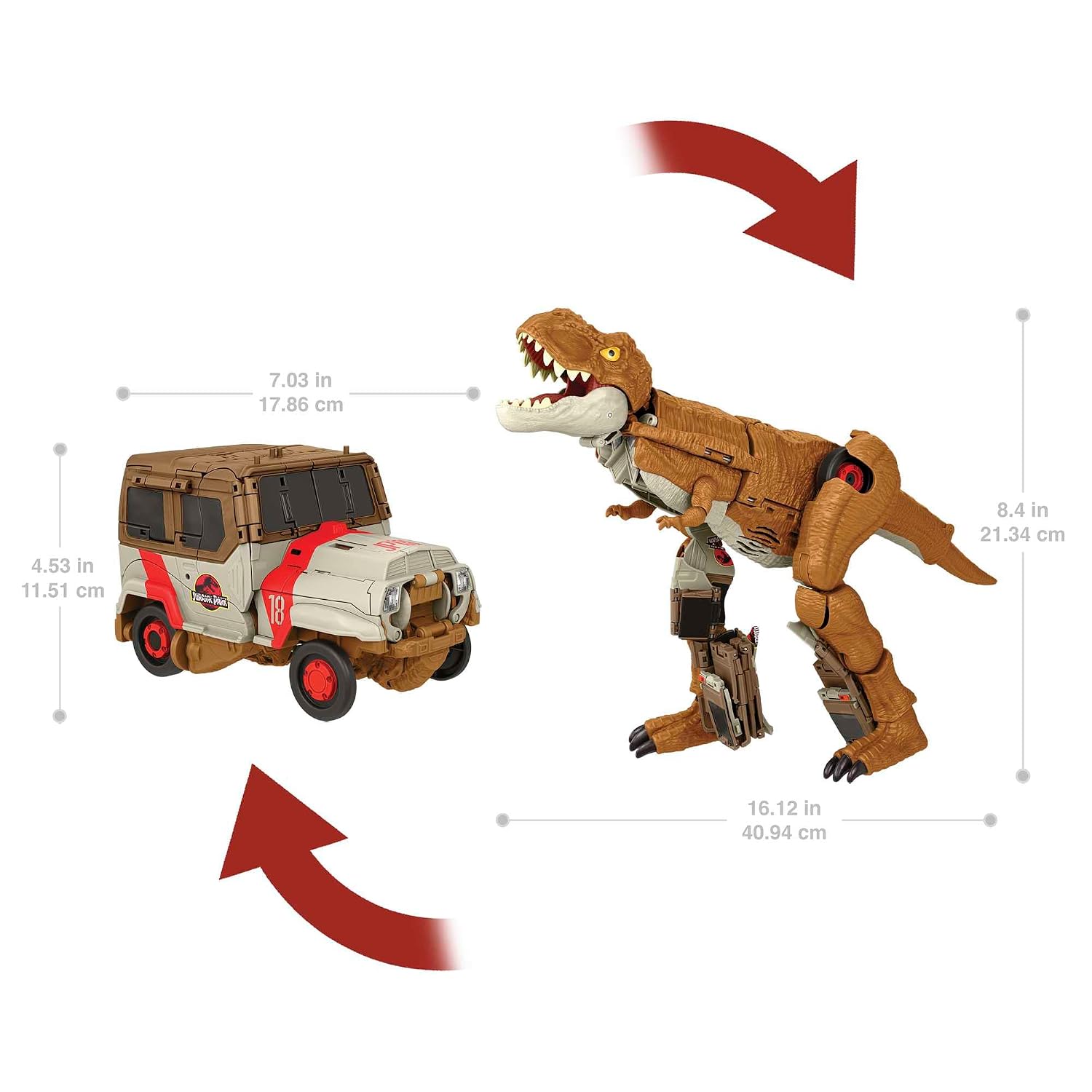 MATTEL Jurassic World — Figurine 2-en-1 Tyrannosaure Transformable – Image 2