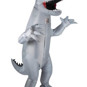 P'tit Clown - 23159 - Costume Gonflable Dinosaure - Déguisement Adulte - Unisexe - Pour Carnaval, Halloween et autres fêtes costumées - Facile à Enfiler - Gonflage Rapide - Polyester - Taille Unique