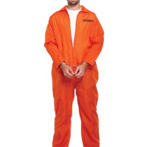 Costume de prisonnier - menottes incluses - orange