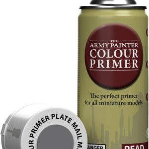 The Army Painter, Colour Primer Plate Mail Metal, 400 ml Spray Acrylique Métal de Cotte de Plaques, Apprêt pour la Peinture de Figurines Warhammer et Donjon et Dragon
