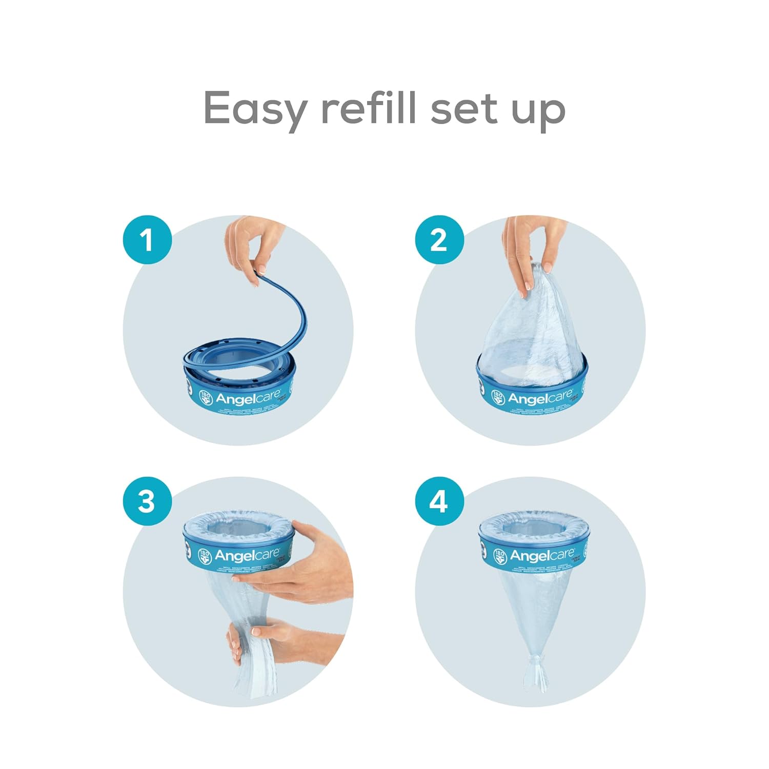 Angelcare Recharges pour Poubelles à couches, Lot de 6 – Image 4