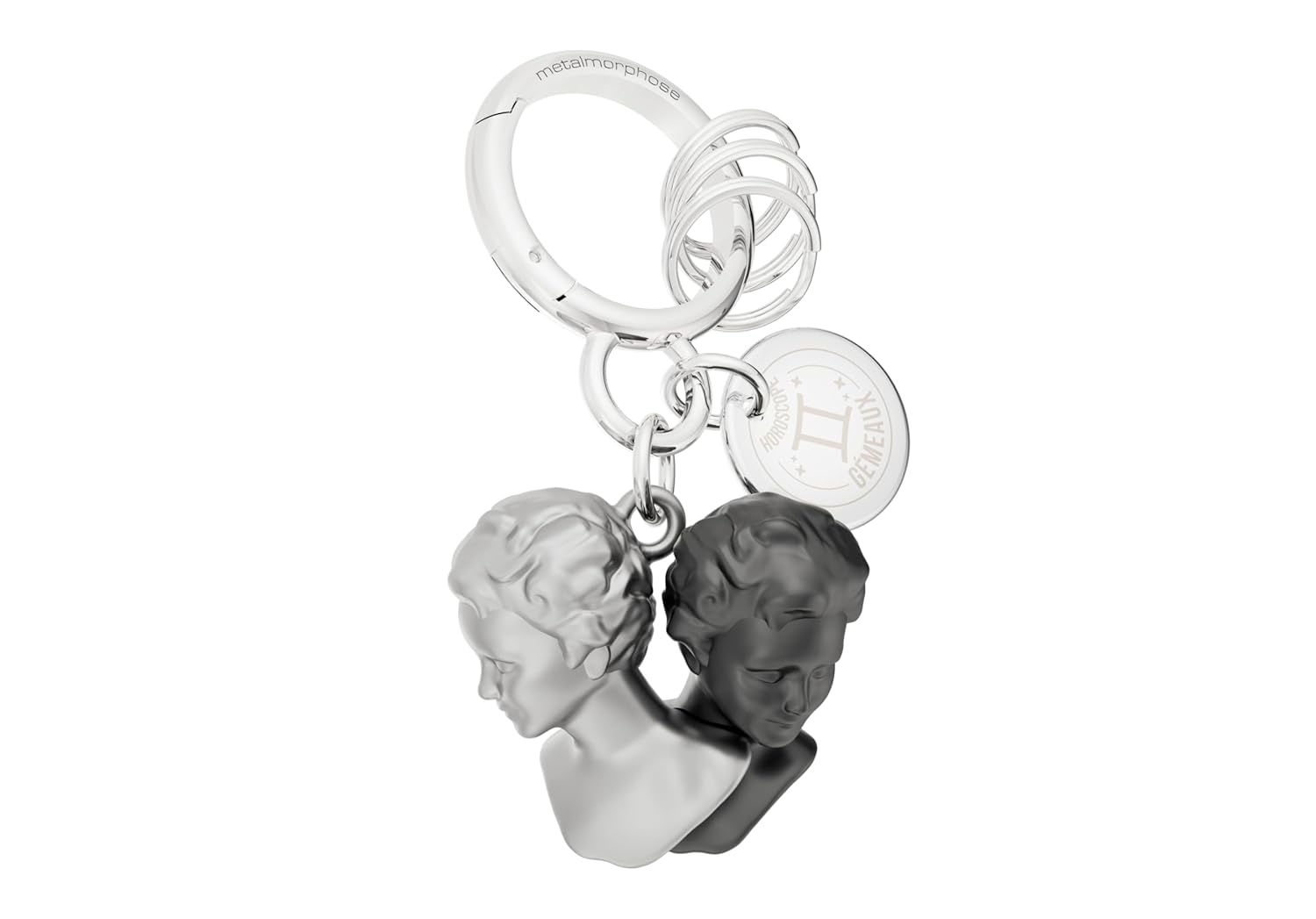 METALMORPHOSE - Porte-clés Charms Signe du Zodiaque Gémeaux - Signe Astrologique Gémeaux - Cadeau Homme, Femme et Enfant