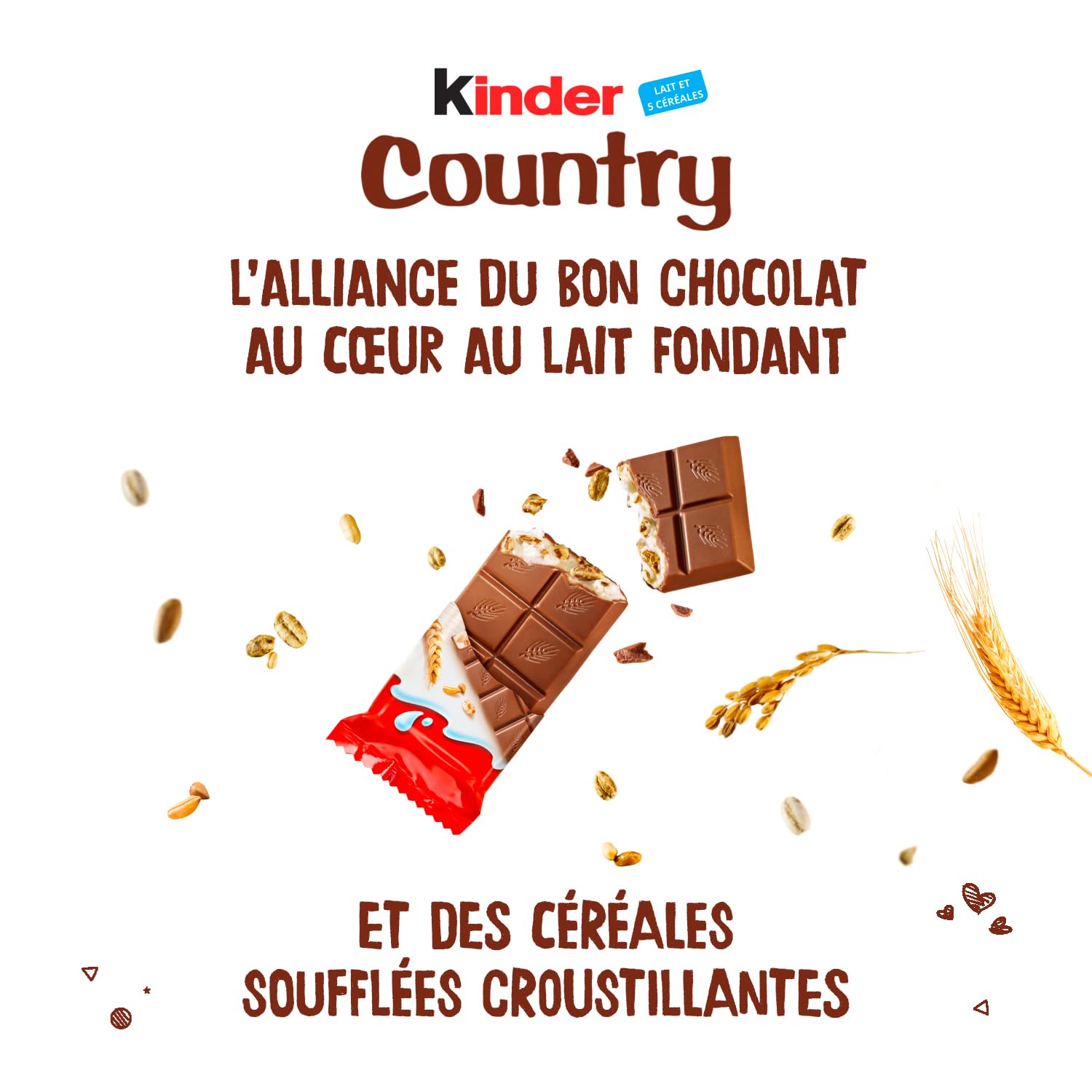 KINDER Country — Barres chocolat au lait et céréales soufflées x40 – Image 5