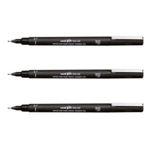 Uni-Ball PIN Drawing Pen Fineliner Ultra marqueur à pointe fine 0,7 mm Noir d'encre – [lot de 3]