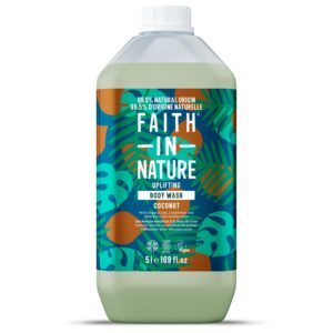 Faith In Nature Natural Body Wash - Gel douche - Végan & Sans Cruauté, Sans SLS ni Parabènes - Pack de Recharge 5L - Coco