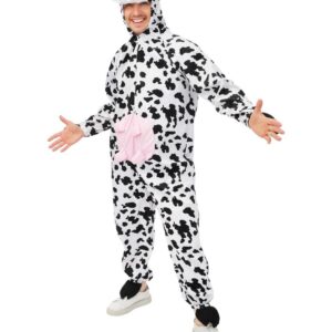 P'TIT CLOWN - Déguisement Vache Adulte Unisexe - Combinaison à Capuche - Idéal pour Carnaval, Soirées Déguisées, Halloween, EVG, EVJF, Fêtes à Thème - Costume Drôle et Confortable