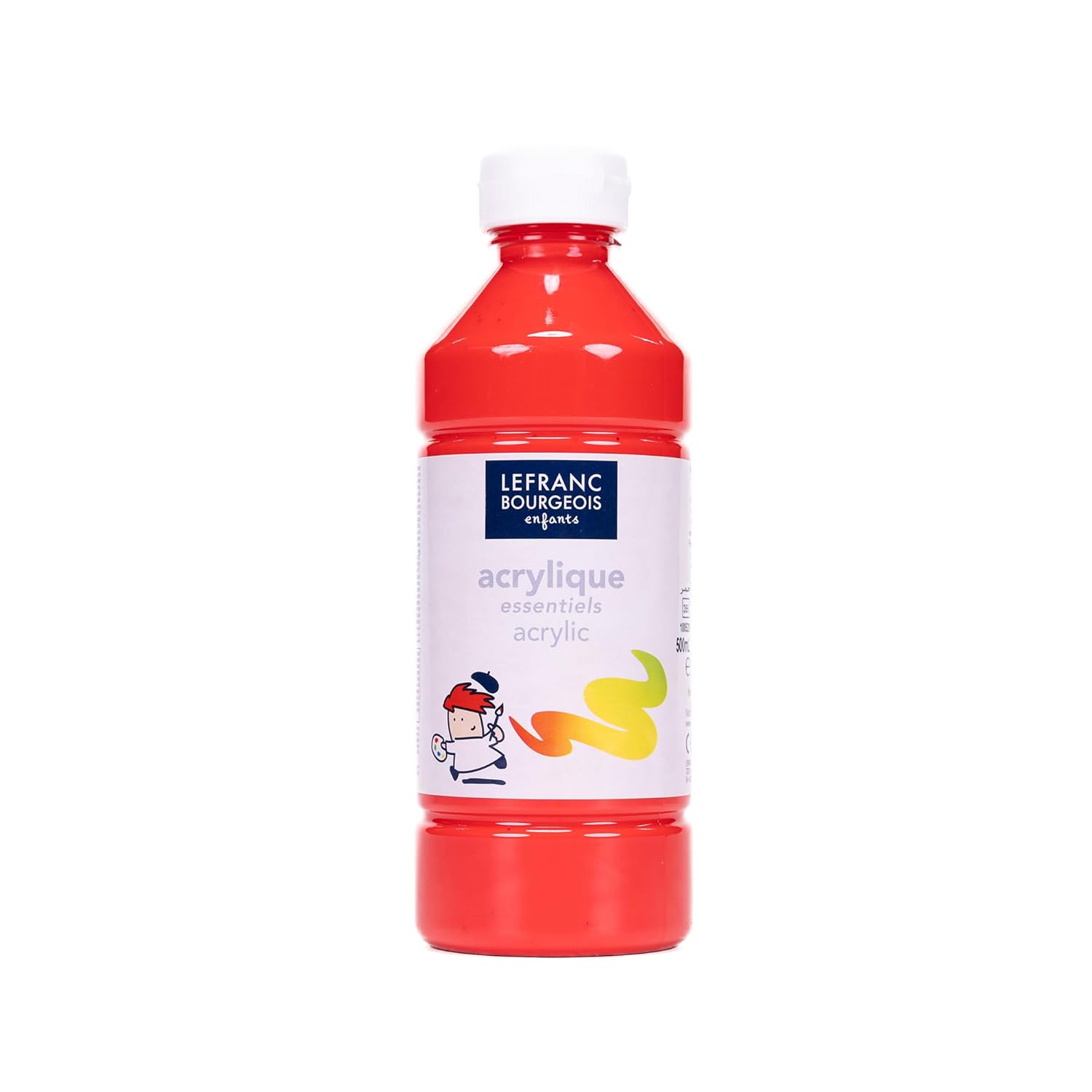 Lefranc Bourgeois - Acrylique liquide Essentiel pour enfants - Bouteille 500 ml - Rouge primaire
