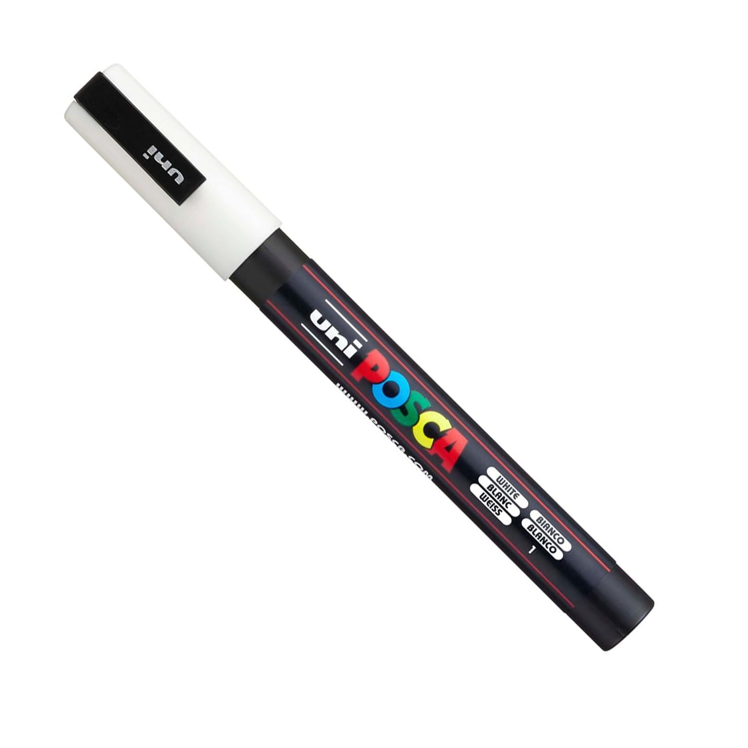 Posca PC-3M - Marqueurs pour activité artistique (tissu, verre, métal) - Lot de 2, un noir et un blanc – Image 2