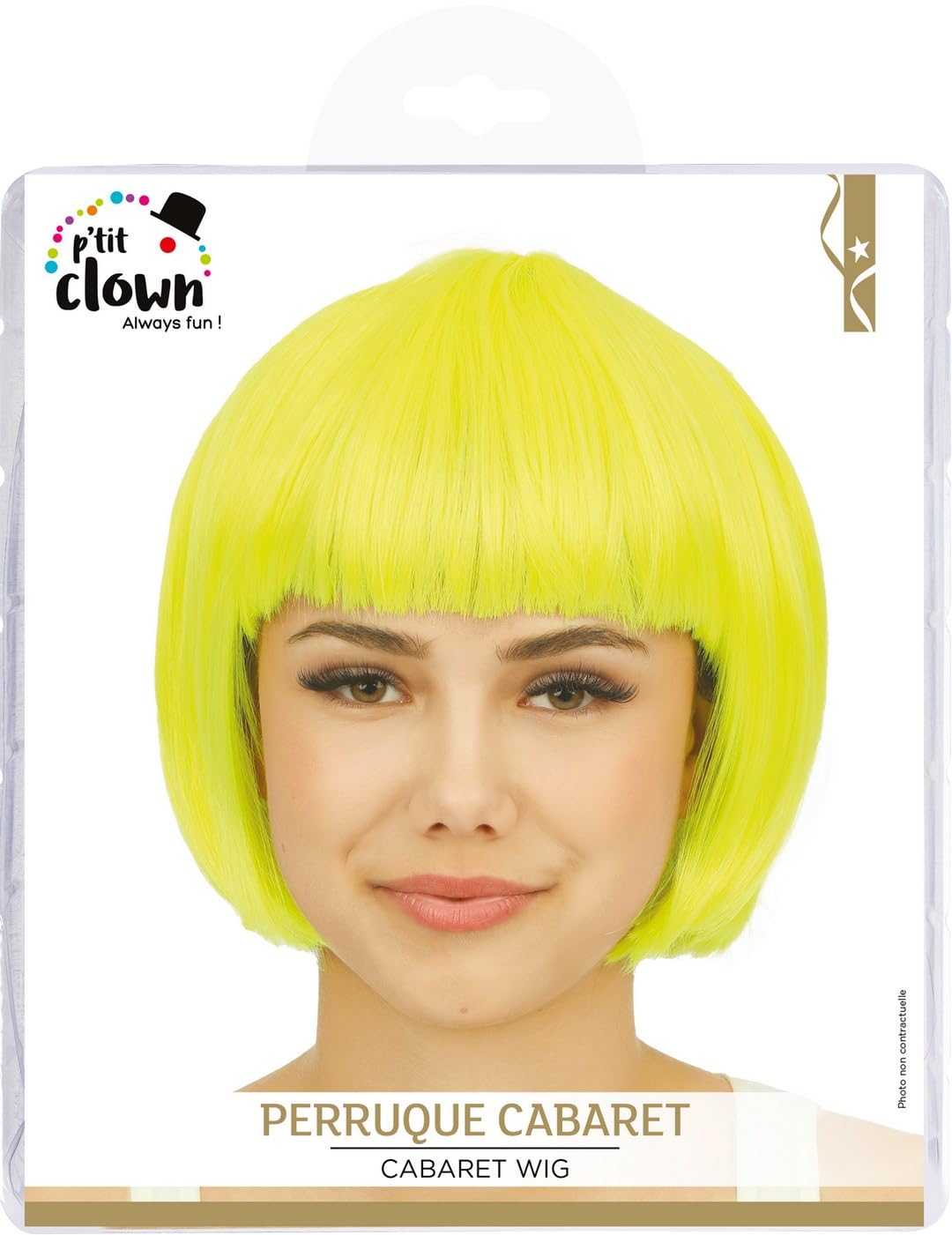 P'TIT CLOWN — Perruque cabaret bob jaune – Image 3