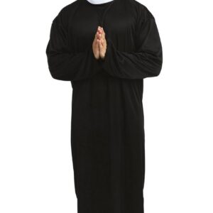 P'TIT CLOWN - Costume Curé Adulte - Déguisement Religieux Homme - Parfait pour Carnaval, Cosplay, Halloween, Soirées à Thème - Facile à Porter, Réaliste, Polyester