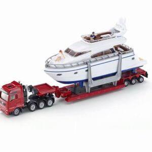 siku 1849, Transporteur de poids lourds avec yacht, 1:87, Métal/Plastique, Multicolore, Pneus caoutchouc