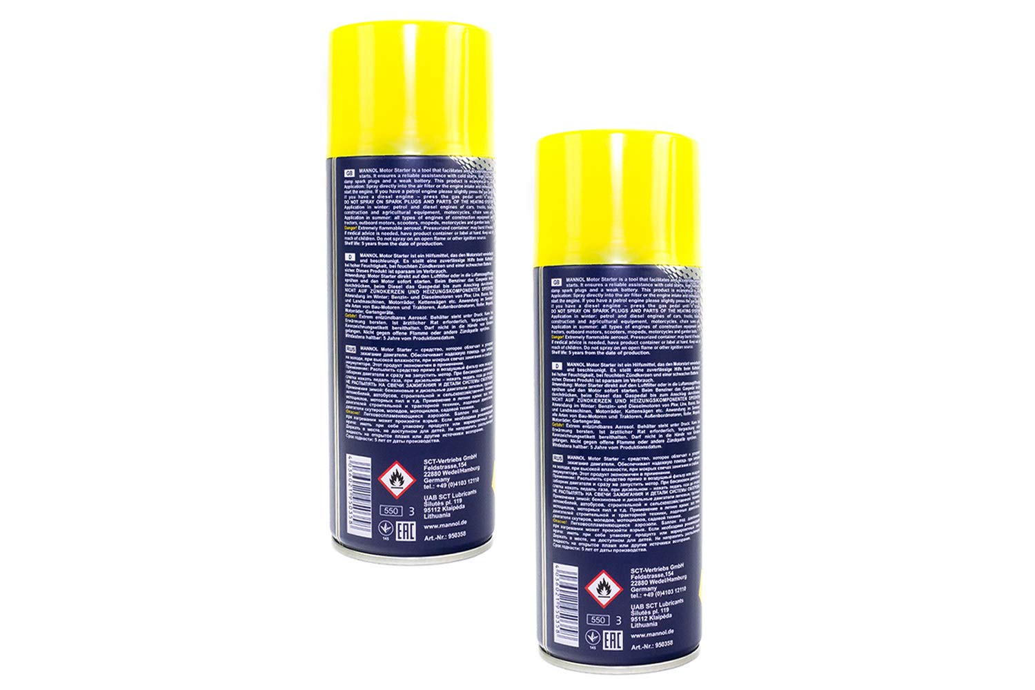 MANNOL Lot de 2 vaporisateurs de démarrage en spray 450 ml – Image 2