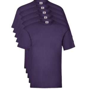 Fruit of the Loom Valueweight 5 Pack, T-Shirt Homme, Violet (Purple PE), Small