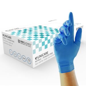 UNIGLOVES Unicare — Gants d'examen nitrile sans poudre M 100 pcs