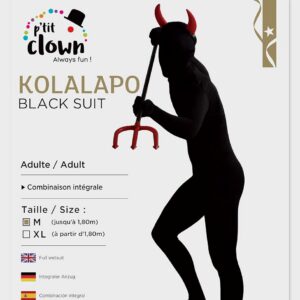 Alternative view of P'TIT CLOWN KOLALAPO — Déguisement Seconde Peau XL Noir