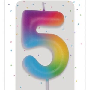 P'TIT CLOWN - Bougie Anniversaire Numérotée - Parfaite pour Décoration Gâteau - Fête Enfant, Adulte, Birthday Party (Multicolore, 5)