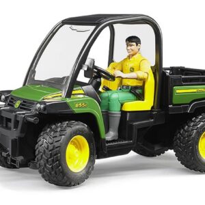 bruder 02490 - John Deere Gator XUV 855D avec chauffeur - 1:16 Véhicules, Agriculture, Forêt, Ouvrier, Figurine bworld, Transporteur, Jeep, Tout-terrain