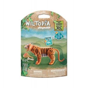 Playmobil 71055 Tigre - Wiltopia - Carte d'animaux à Collectionner - Gamme Wiltopia avec Plus de 80% de matériaux recyclés ou biosourcés en Moyenne - Dès 4 Ans